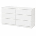 Moderne Schmale Kommode mit 6 Schubladen, Weiß, Ideal für Kleine Räume