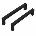 LONTAN Möbelgriffe Schwarz, 2er Set - 128mm Edelstahlgriffe für Küche und Schrank