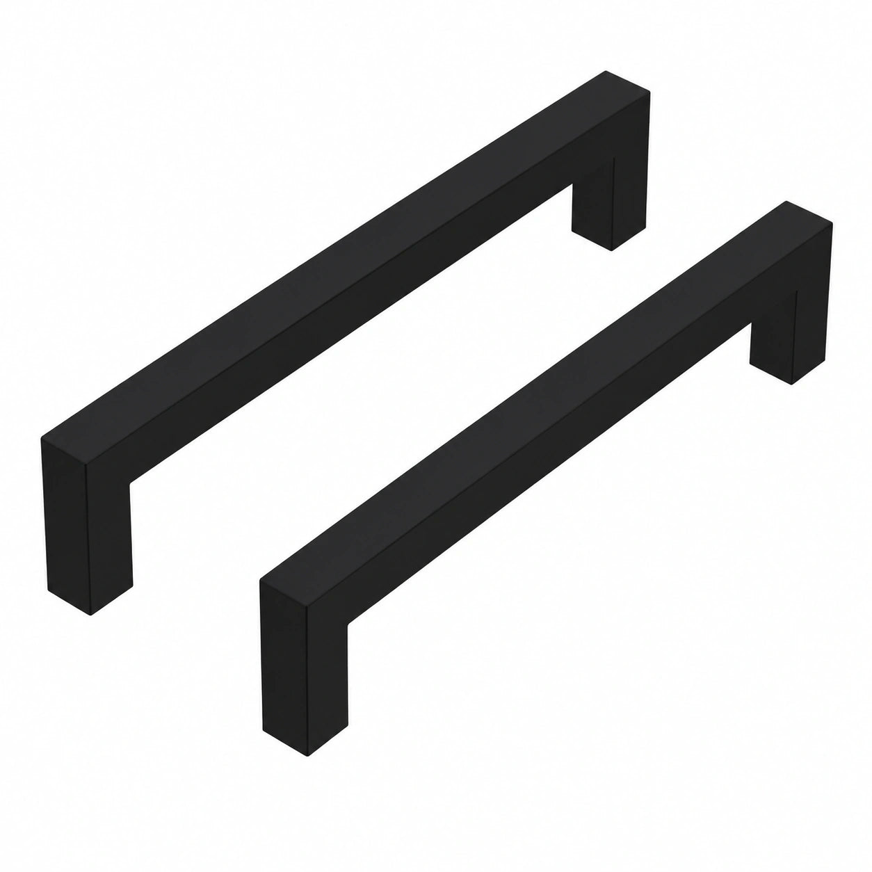 LONTAN Möbelgriffe Schwarz, 2er Set - 128mm Edelstahlgriffe für Küche und Schrank