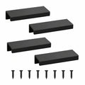 4er Set Versteckte Schrankgriffe aus Aluminium, Unsichtbare Küchengriffe, Schwarz, 8 cm