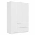 Rauch Möbel Costa 3-türiger Kleiderschrank mit Push-to-Open, weiß, 136 cm breit