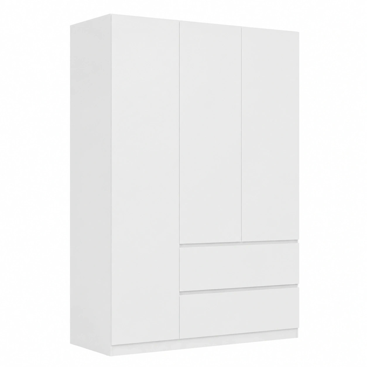 Rauch Möbel Costa 3-türiger Kleiderschrank mit Push-to-Open, weiß, 136 cm breit