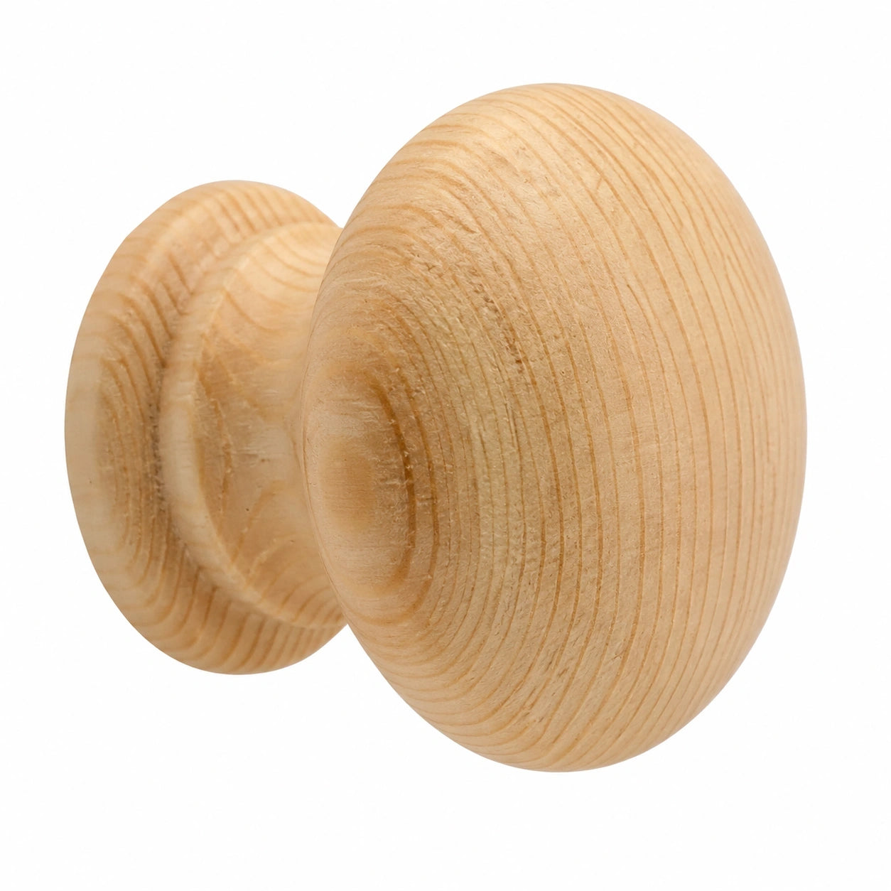 Gedotec Möbelknöpfe Kiefernholz Ø 34 mm, 10er-Set | Griffe mit Gewindeeinsatz für Schränke & Kommoden