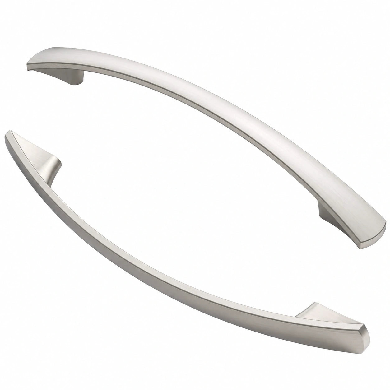 FURNIWARE 10er Set Möbelgriffe 128 mm, Schubladengriffe gebürstet Nickel, Küchenausstattung