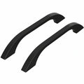 LONTAN 10x Schwarze Möbelgriffe, 128mm Bohrloch, Modern Gebogen für Küchenschränke
