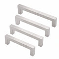4er Set Edelstahl Möbelgriffe 128MM, Moderne Griffsets für Schrank, Schublade und Küchendekoration, Silber