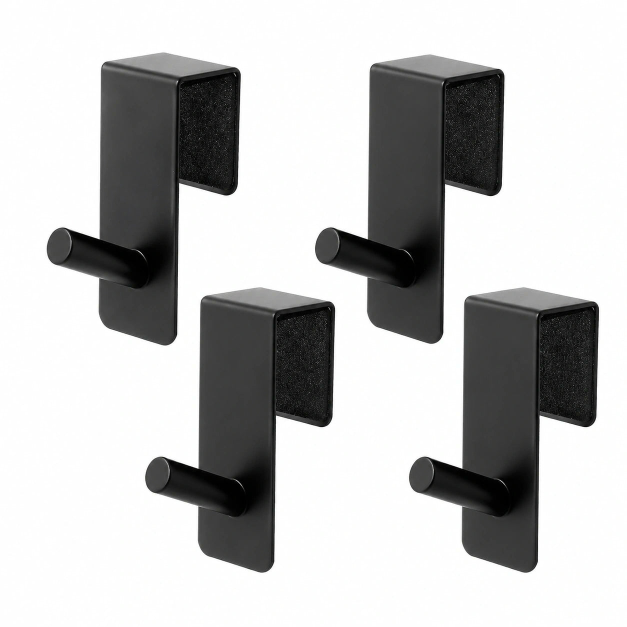 ARTOYS Möbelhaken Set, 4 Stück, 22,7 kg Tragkraft, 20 mm breit, für Schranktüren, Schubladen, Kleiderschränke & Küchen, EVA-Schutz, Schwarz