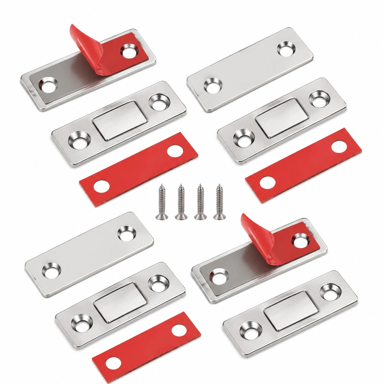 Jiayi 4er-Set Ultra-Dünne Möbeltür-Magnete, Selbstklebende Schrankverschlüsse