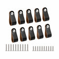 QINERSAW 10er Set Ledergriffe Schwarz für Möbel und Schubladen, Schranktürgriffe mit Schrauben zur Wohnkultur