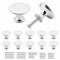 Misuyue Edelstahl Möbelknöpfe Silber, Moderne Schubladen- und Schrankgriffe, 10er Set 30mm für Küche und Kleiderschrank
