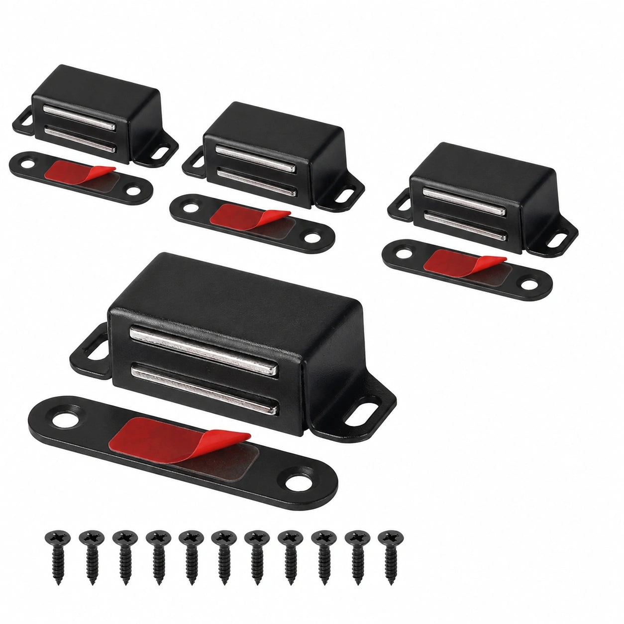 Starke Magnetverschlüsse 30 lb für Küchenschranktüren, Schwarz, 4er Pack