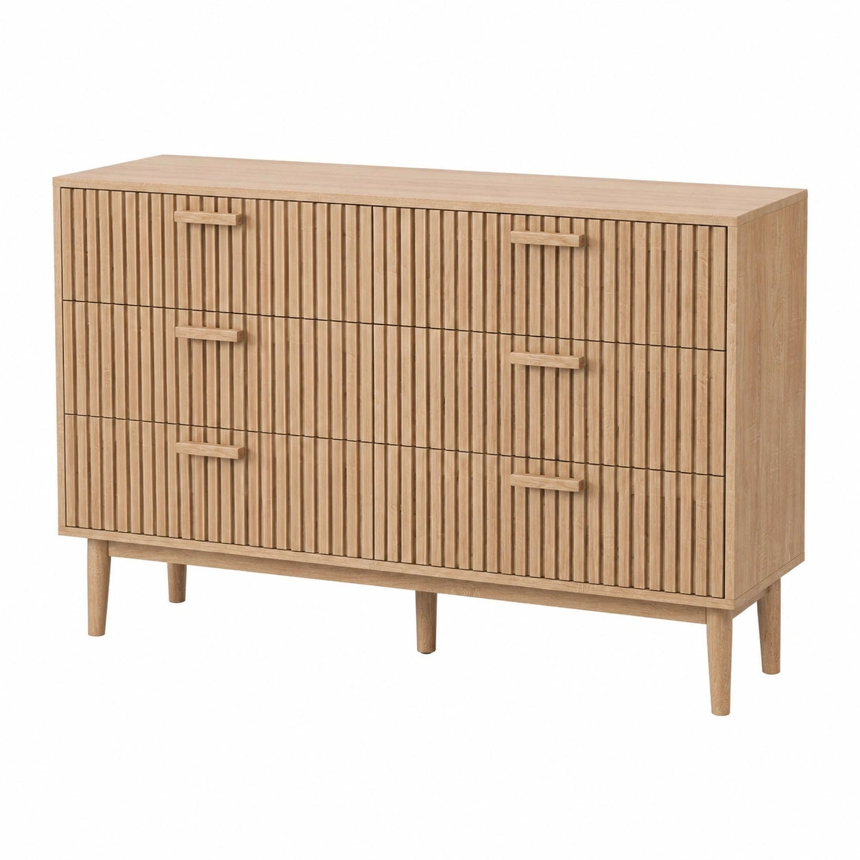 FEEOHOME Holzkommode mit Kippsicherung, 6 Schubladen, ideal für Schlafzimmer, Wohnzimmer und Flur, 30 cm tief